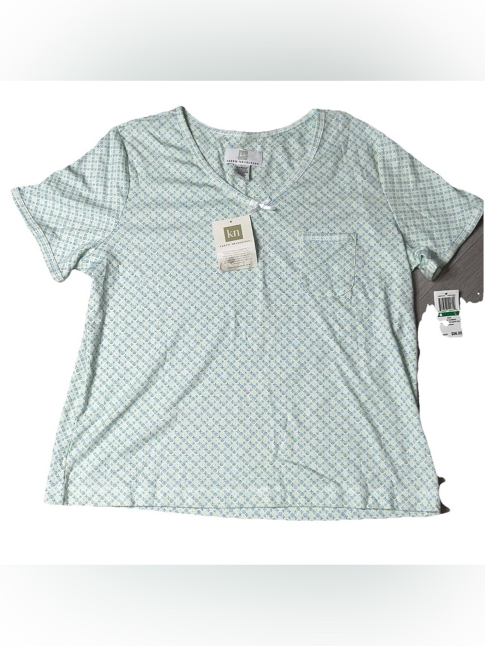 Karen Neuburger Pajama Sleepwear Sleep Shirt NWT L Geometric Cozy Comfort Lounge
